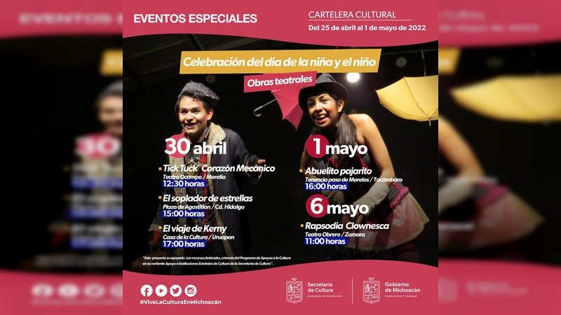 Con funciones gratuitas de teatro en 5 municipios SECUM celebra el Día