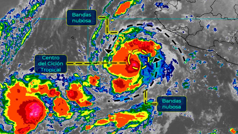 La Tormenta Tropical Orlene Se Desplaza Hacia El Norte Frente A