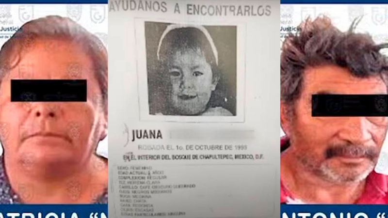 Detienen a pareja que robó a niña en Bosque de Chapultepec hace 27 años