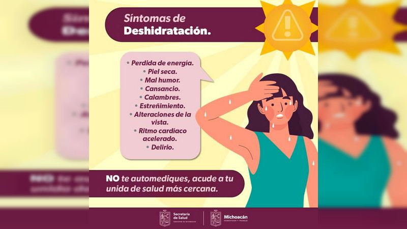 Salud Michoacán emite recomendaciones por ola de calor