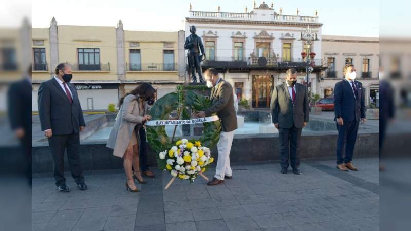 Gobierno Municipal realiza homenaje por aniversario del natalicio de Melchor Ocampo en Morelia, Michoacán