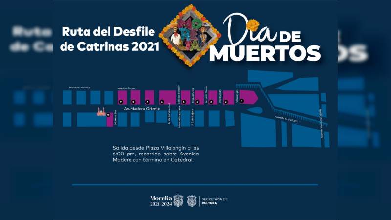 Realizaran desfile de Catrinas en Morelia, este martes 2 de noviembre 