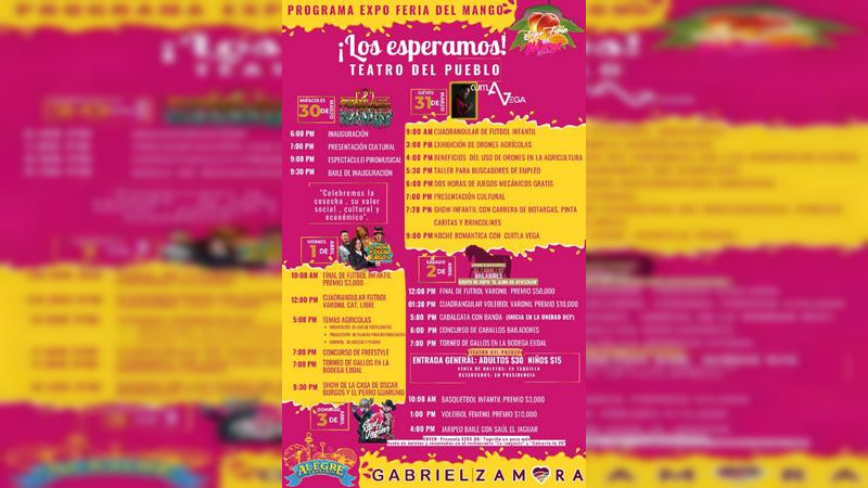 Es fin de semana se llevará acabo en Gabriel Zamora la Expo Feria del Mango 