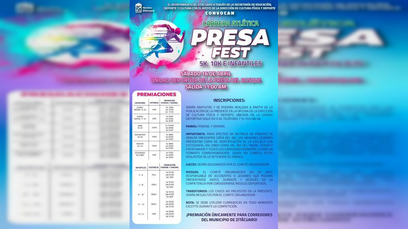 Se llevará acabo en Zitácuaro el "Presa Fest" en el Complejo Deportivo de la Presa del Bosque 