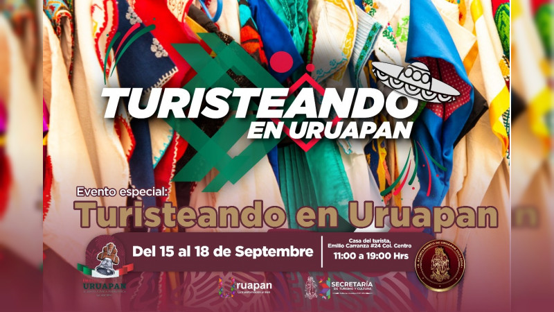 Secretaría de Turismo de Uruapan, realizará recorridos turísticos por Fiestas Patrias 