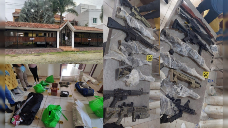 Aseguran arsenal en Colima: Había armas y 10,750 cartuchos para 19 pistoleros 