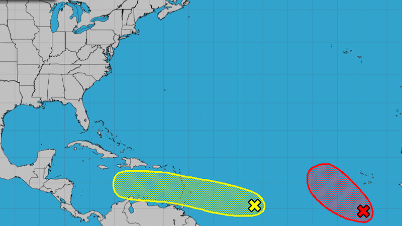 Centro Nacional de Huracanes de EE.UU vigila dos sistemas de baja presión provenientes del Atlántico  