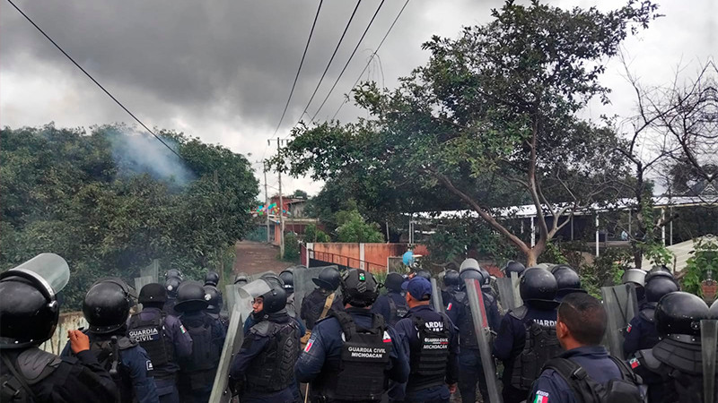 SSP impide nuevo intento de civiles de bloquear las vías del tren en Caltzontzin 