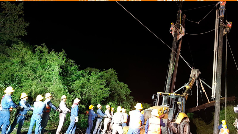 Servicio eléctrico restablecido al 96% en los estados de Nayarit y Sinaloa, tras el paso del Huracán Orlene  