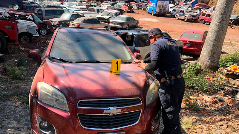 Descubren y aseguran 11 vehículos robados, en Zacapu, Michoacán 