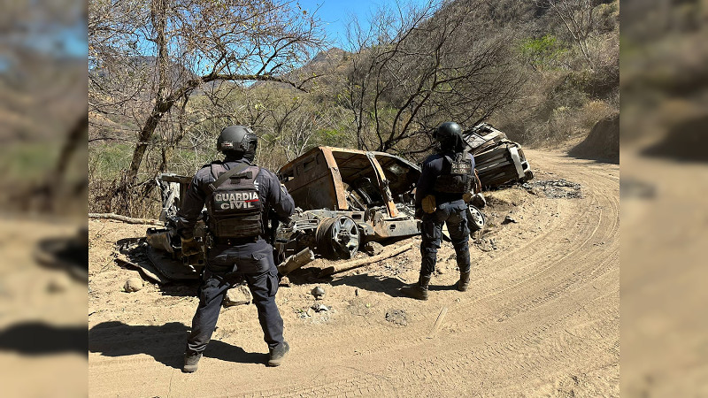 Localizan en Cotija, Michoacán, vehículos que habrían estado en enfrentamiento