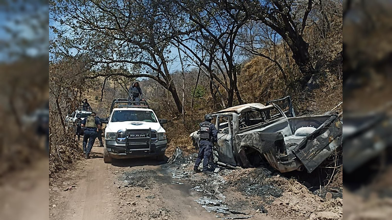 Localizan en Cotija, Michoacán, vehículos que habrían estado en enfrentamiento