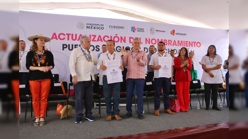 Bedolla y Torruco actualizan nombramiento a los 9 Pueblos Mágicos de Michoacán