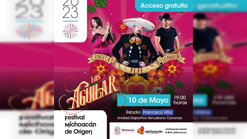 Concierto gratuito de los Aguilar, regalo del Gobierno de Michoacán por el Día de las Madres