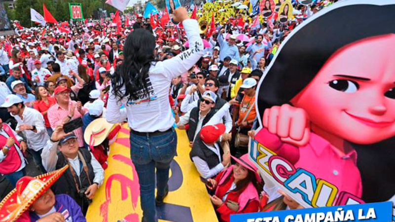 “Contra viento y marea, contra todo pronóstico, este arroz ya se coció", señala Alejandra del Moral en su cierre de campaña en Toluca 