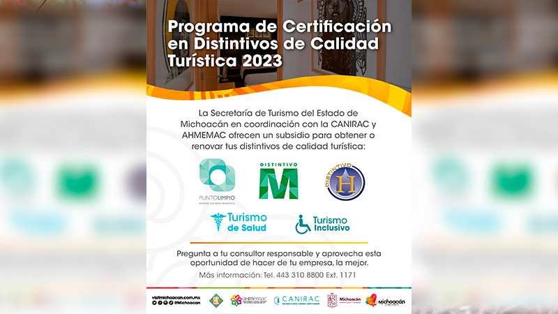 Sectur ofrece a empresas subsidios para certificaciones turísticas 