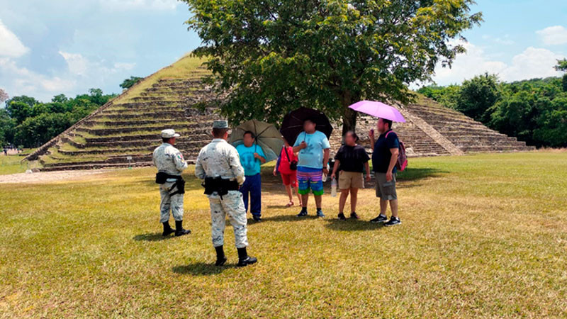 Guardia Nacional realiza recorridos de seguridad en Zona Arqueológica El Tajín, en Veracruz 