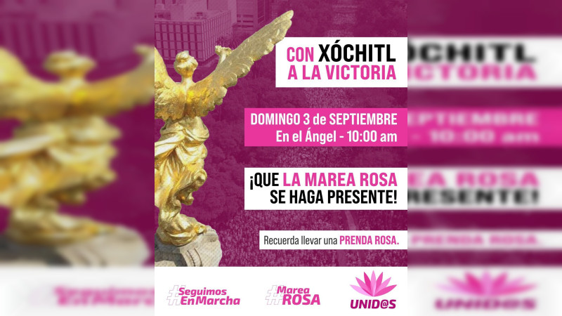 Marea rosa convoca a movilización nacional para celebrar a Xóchitl Gálvez