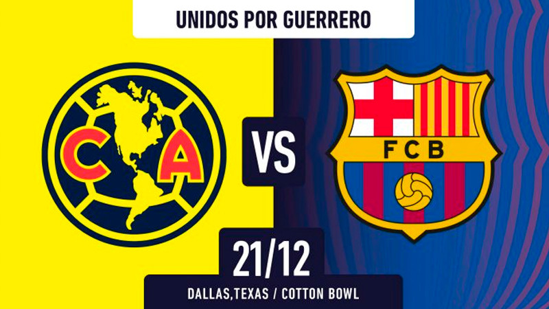 Barcelona y América sostendrán duelo amistoso en diciembre, en EEUU 