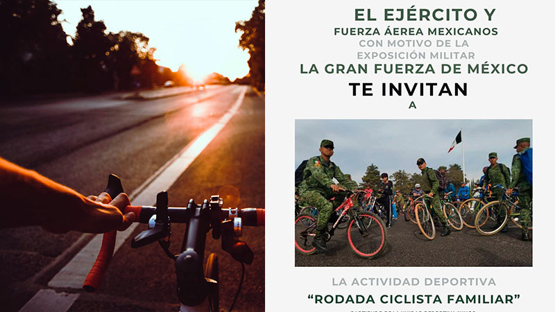 Fuerzas armadas de México invitan a la Rodada Ciclista Familiar en Uruapan, Michoacán 