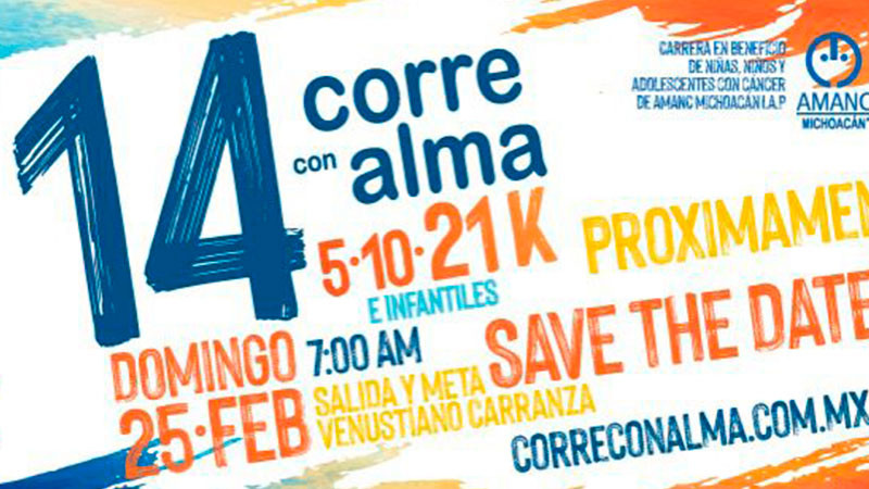 Invita AMANC a la 14ª carrera corre con alma 