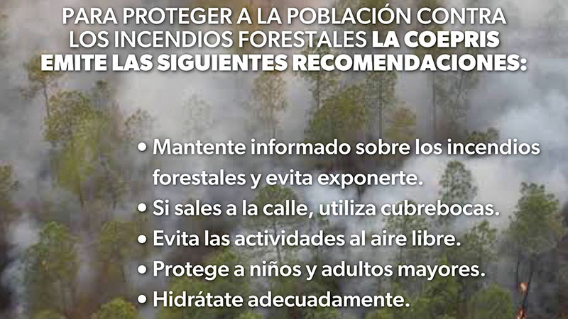 Secretaría de Salud de Michoacán anuncia que están listas las brigadas sanitarias ante incendios forestales 
