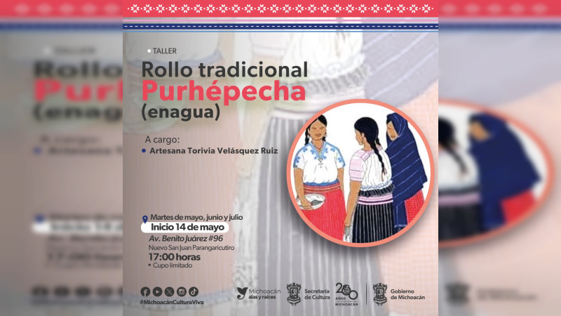 Aprende cómo realizar la enagua tradicional en este taller de la Secum 