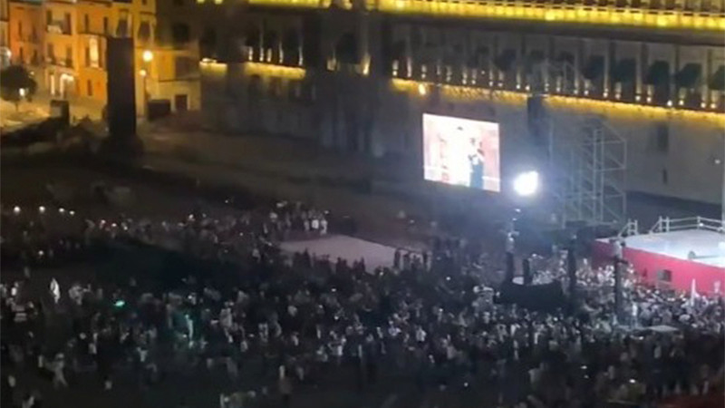 Mexicanos inician celebración en el Zócalo ante posible triunfo de Claudia Sheinbaum 