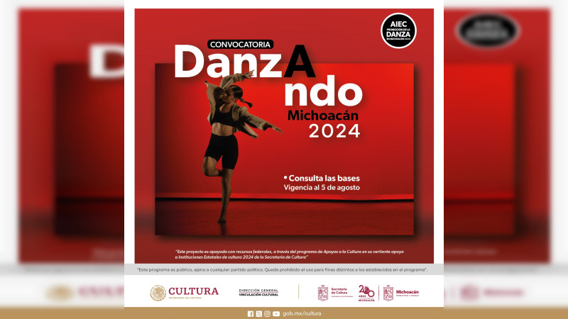 Presenta Secum convocatoria de danza; hay una bolsa de 257 mil pesos 