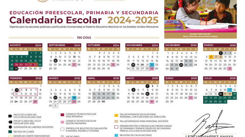 SEP da a conocer el calendario del Ciclo Escolar 2024-2025 en México 