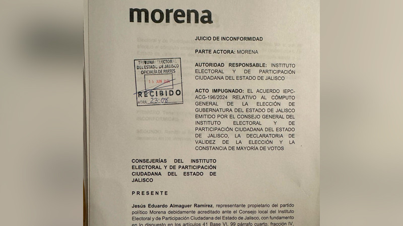 Morena impugnará elección en Jalisco 