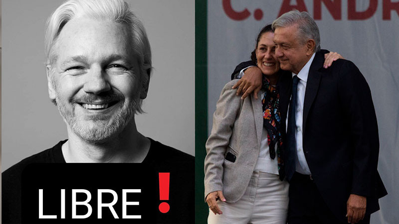 AMLO y Sheinbaum celebran la liberación de Assange