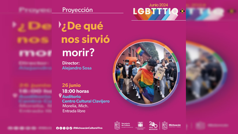 Continúan actividades culturales para celebrar el mes del orgullo LGBTTTIQ+