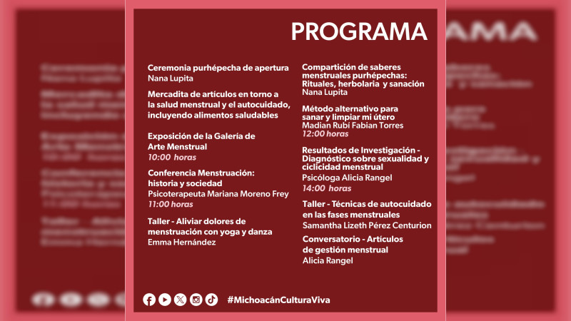 Invita Secum a feria de educación menstrual en el Museo del Estado