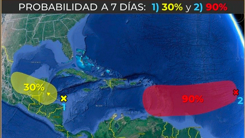 Ciclón tropical Beryl alcanza 90% de probabilidad de formación: SMN 