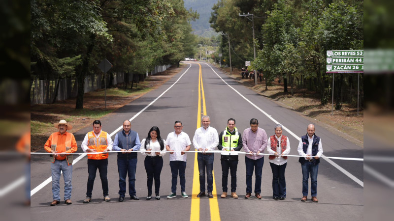 Inaugura Bedolla rehabilitación carretera Uruapan-Peribán 