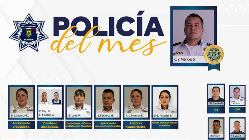 Reconoce la Policía Morelia labor de los mejores oficiales del mes de junio 
