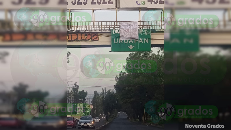 CJNG abandona cuerpo con narcomensaje y manta en puente en Uruapan, Michoacán  