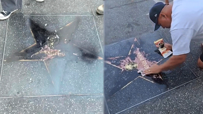 Vandalizan estrella de Jenni Rivera en el Paseo de la Fama en Hollywood 