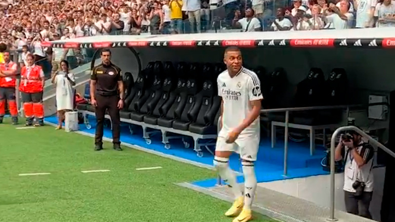 Con estadio lleno, presentan a Mbappé como jugador del Real Madrid 