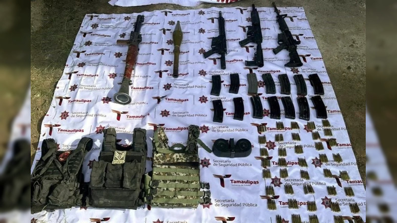 Aseguran lanzacohetes entre poderoso arsenal en Tamaulipas 