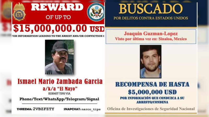 Departamento de Justicia de EEUU confirma detenciones del Mayo Zambada y del hijo del Chapo 