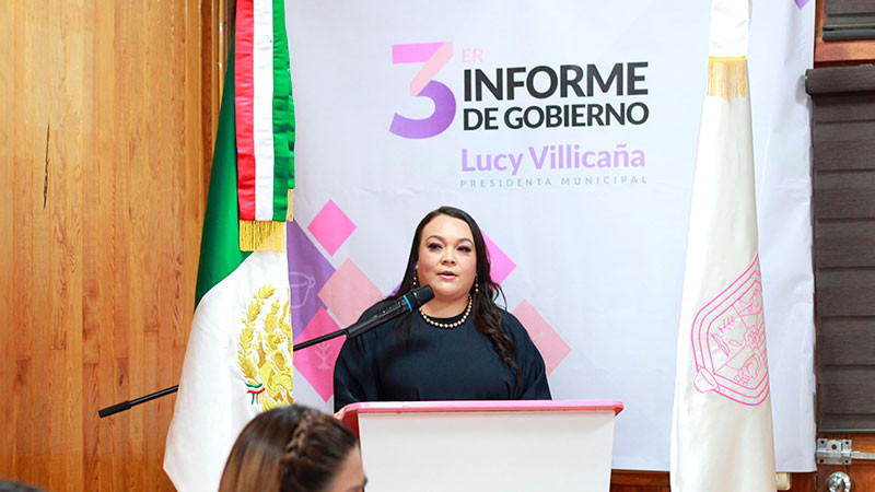 Rinde Luz María Velázquez Villicaña Tercer Informe de Gobierno de Salvador Escalante 