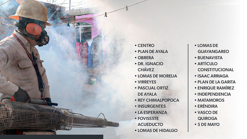 Sector salud fumigará 23 colonias de Morelia para combatir el dengue 