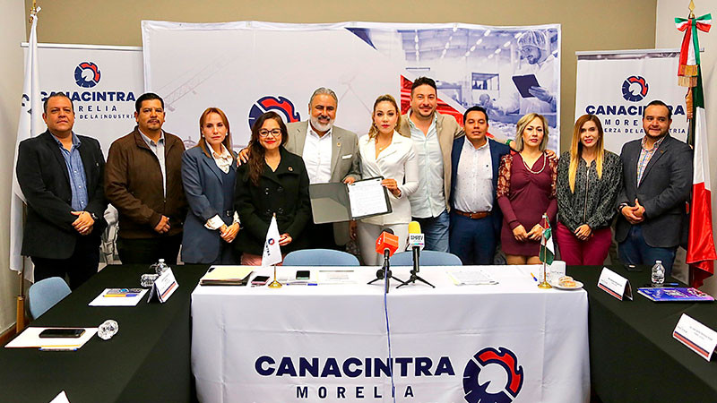 Signa la CANACINTRA Morelia convenio con CECYTEM 