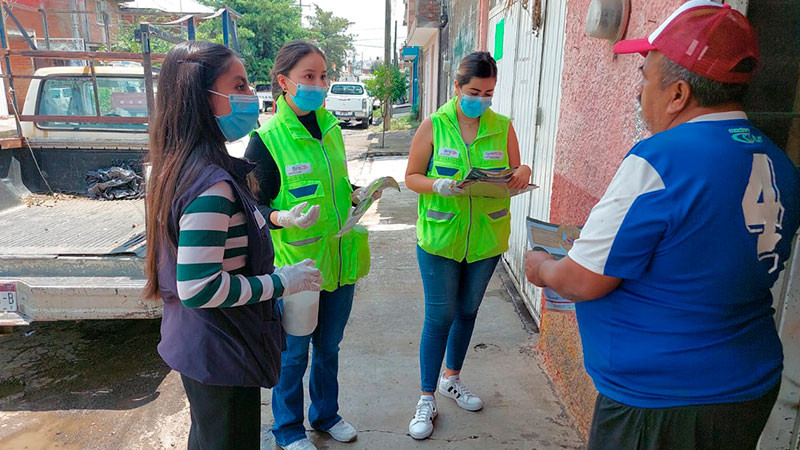 Mantiene sector salud vigilancia sanitaria en colonia Carlos Salazar de Morelia, Michoacán  