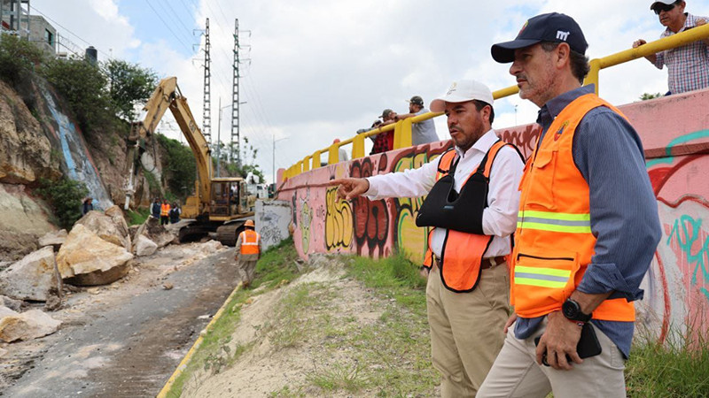 Atiende Gobierno de Morelia desprendimiento de talud 