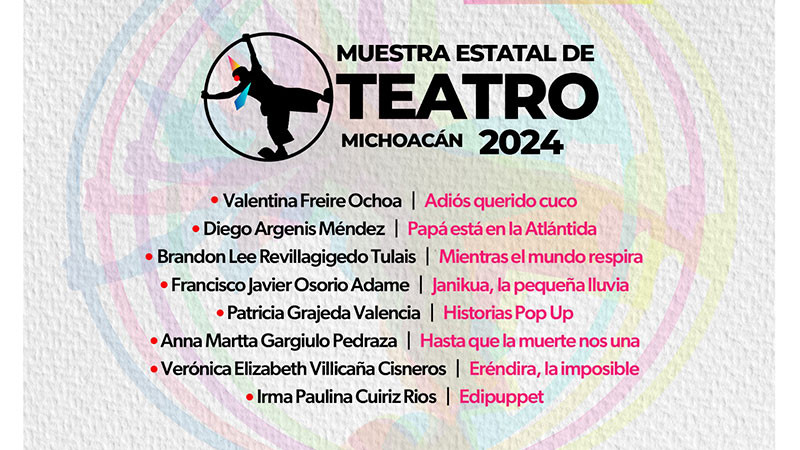 Secretaría de Cultura de Michoacán da a conocer obras seleccionadas de la Muestra Estatal de Teatro 2024 