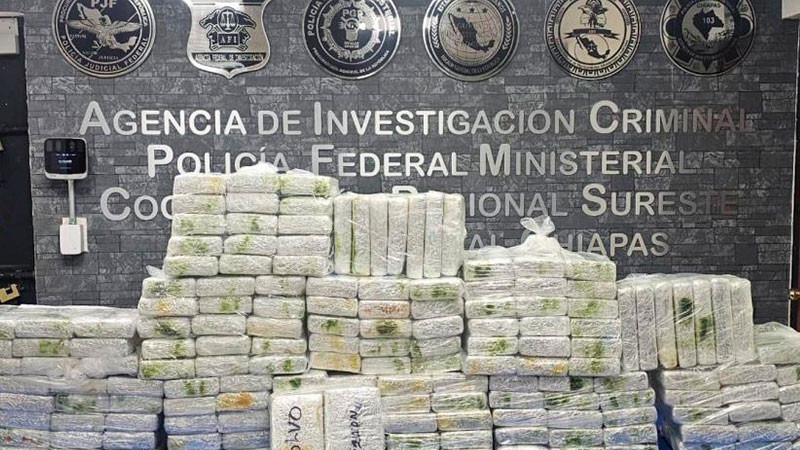 Aseguran 204 paquetes de droga tras cateo en Chiapas 