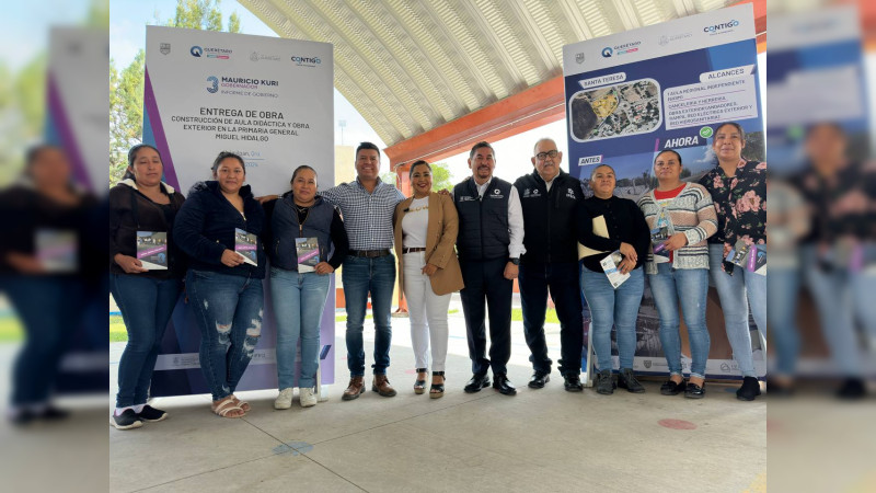 Entrega titular de la SDUOP nueva infraestructura educativa en Huimilpan, Querétaro